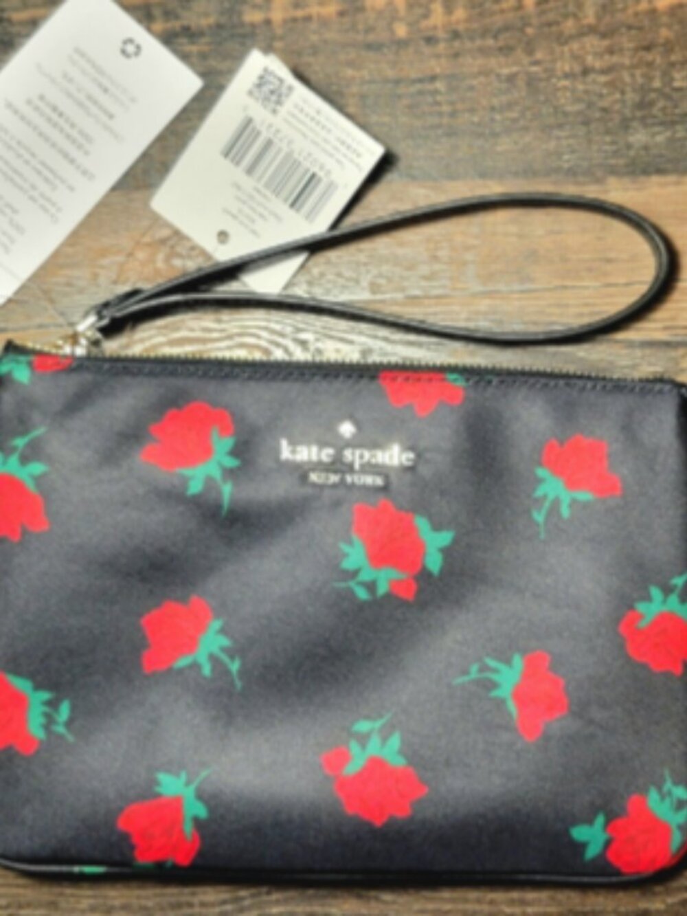 Kate Spade Chelsea Rose Toss Printed Medium Wristlet Pouch - New With Tags